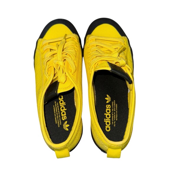 Adidas Originals Nizza MENS‎ 7.5 NWOB Yellow Core Black Canvas Sneakers HQ9866 - Picture 6 of 12